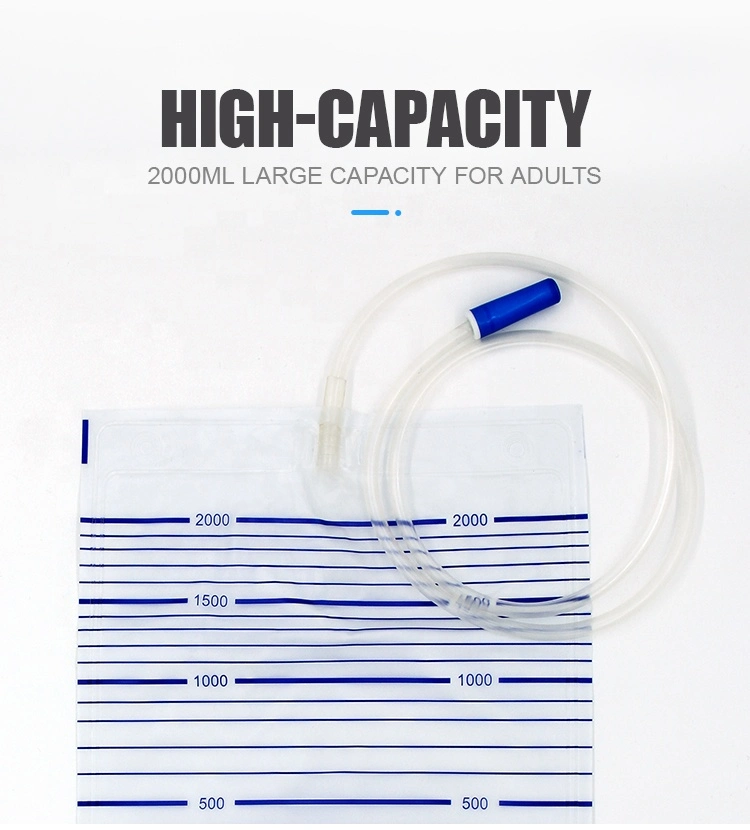 Economic Medical Cross Valve Disposable Urine Transparent Drainage Collection Bag