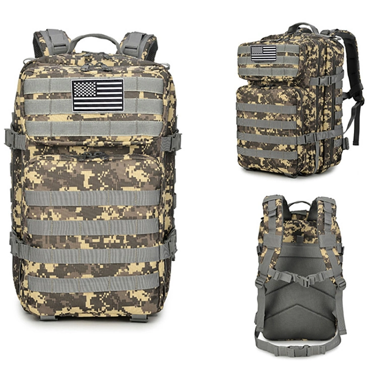 Backpack 48L Outdoor Climbing Riding Large Capacity Camping Bag Waterproof 3p Camouflage Tactical Backpack