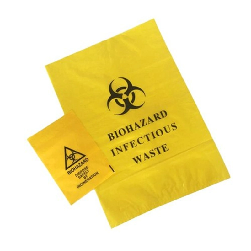 Custom LDPE/HDPE Plastic Medical Biohazard Bag Clinical Disposable Waste Bags for Lab Hospital