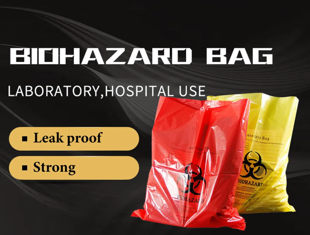 Custom LDPE/HDPE Plastic Medical Biohazard Bag Clinical Disposable Waste Bags for Lab Hospital