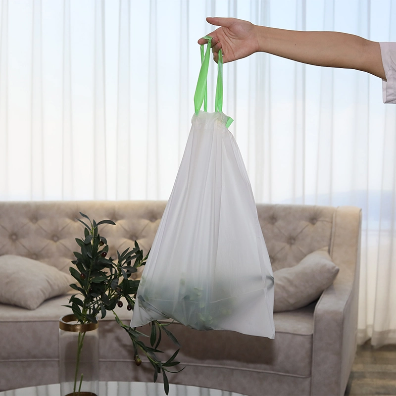 Hospital Medical Plastic PLA Pbat Shopping Mall 100% Biodegradable Yard Compostable Cornstarch Household Kitchen Clean Large Trash Garbage Drawstring Bag