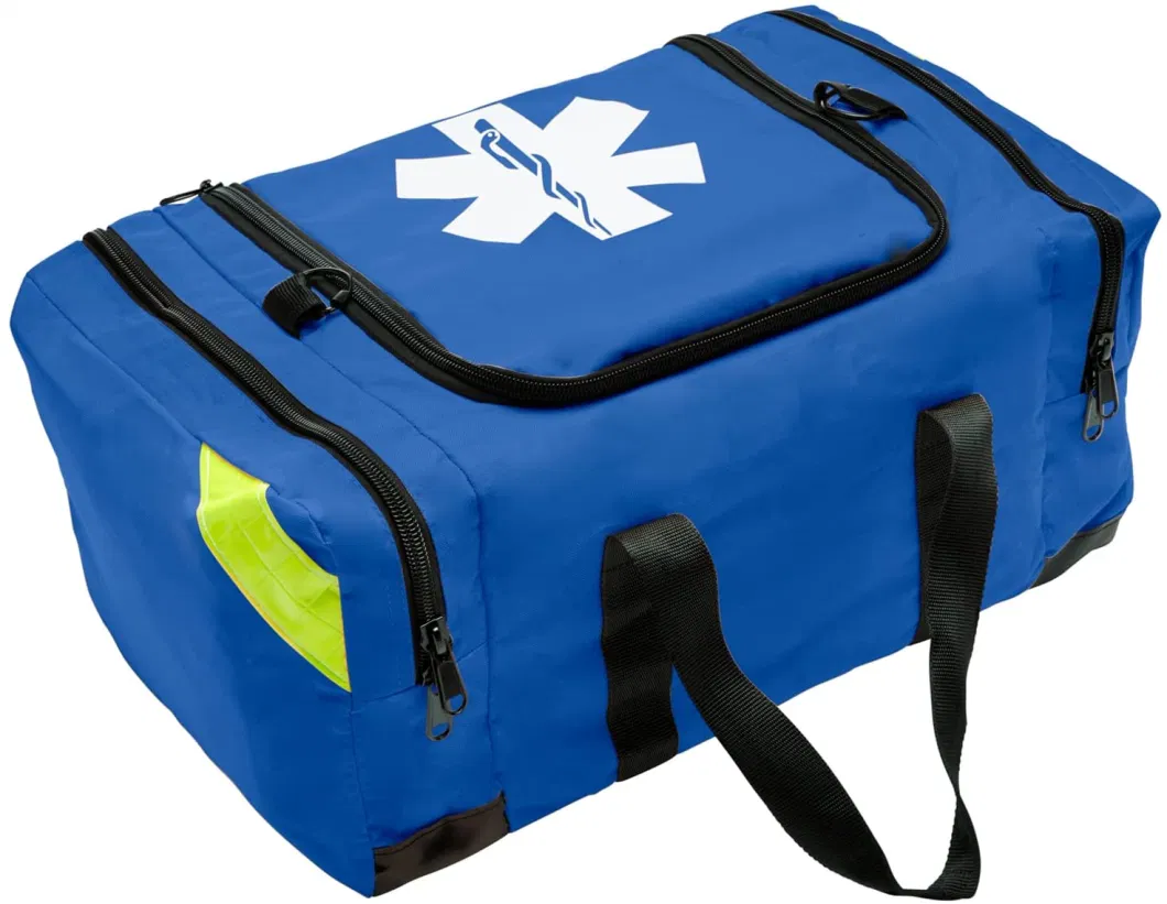 Empty Blue Trauma First Aid Medical Bag First Responder Carrier for EMT, Paramedics, Emergency and Medical Supplies Kit Bag