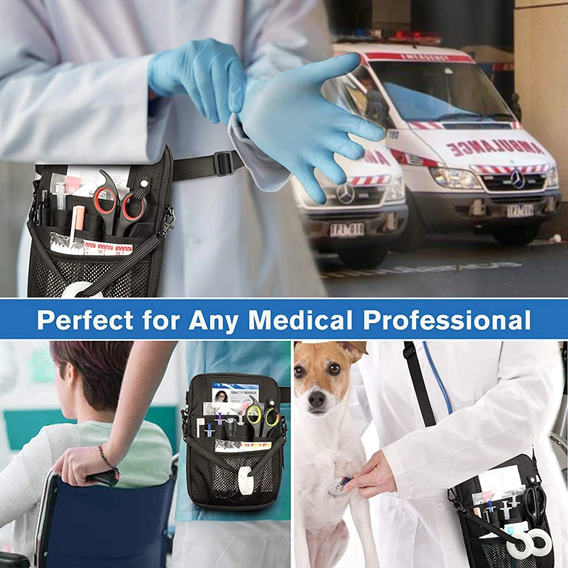 Multi Compartment Medical Gear Pocket Belt Bag Nursing Organizer Pouch Nurse Fanny Pack with Tape Holder