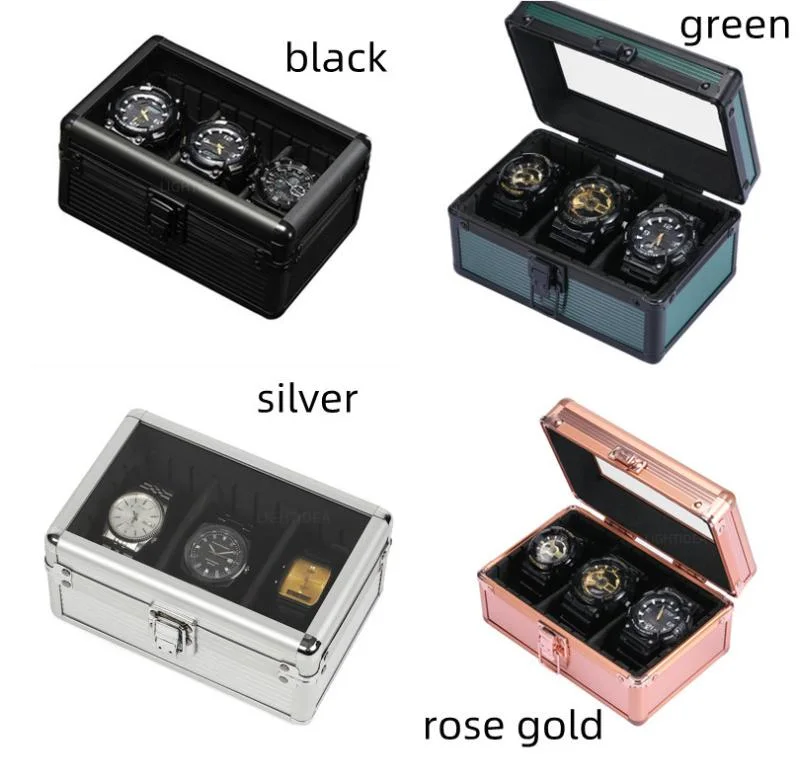 Custom Aluminum Alloy Case Watch Storage Box Display Case with Transparent Window