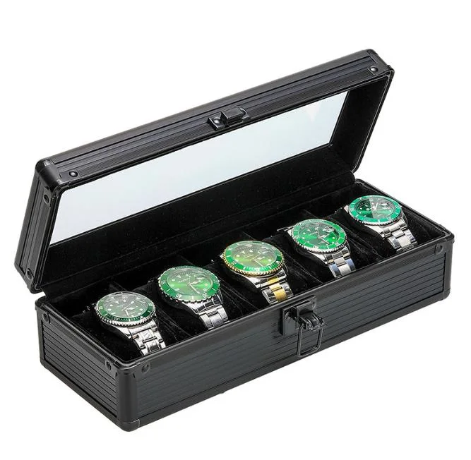 Custom Aluminum Alloy Case Watch Storage Box Display Case with Transparent Window