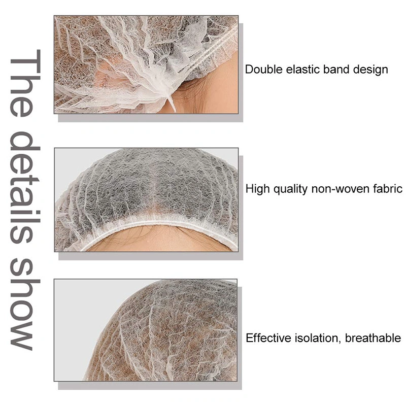 Disposable Surgical Bouffant Hats/Non-Woven Bouffant Doctor Cap Head Hair Cover with Tie for Hospital