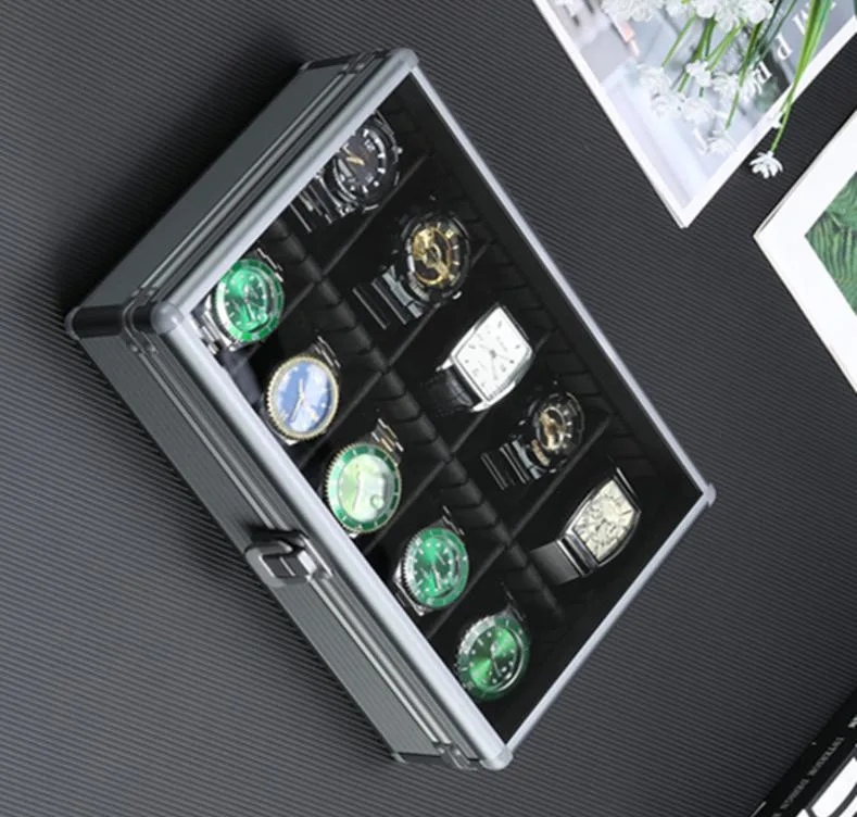 Custom Aluminum Alloy Case Watch Storage Box Display Case with Transparent Window