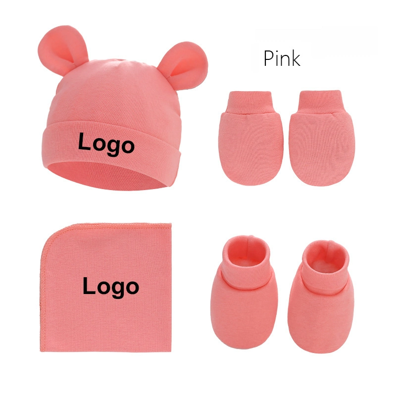 Newborn Fetal Hat Socks Set Cotton Warm Anti-Scratch Mittens Foot Covers Baby Hats Set Baby Hand Foot Covers