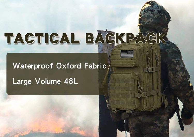 Backpack 48L Outdoor Climbing Riding Large Capacity Camping Bag Waterproof 3p Camouflage Tactical Backpack