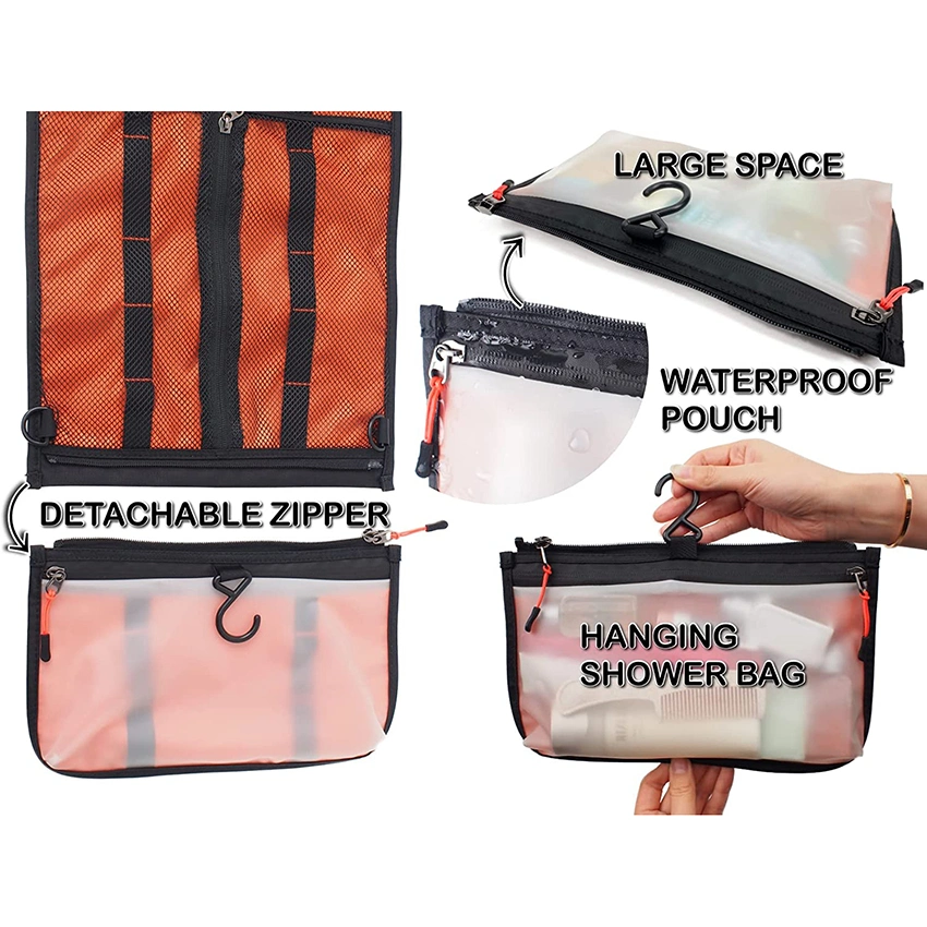 Hanging Toiletry Bag for Men, Roll up Dopp Kit Bathroom Shaving Shower Medicine Hygiene Bag for Traveling, Waterproof Lightweight Organizer Toiletry Bags