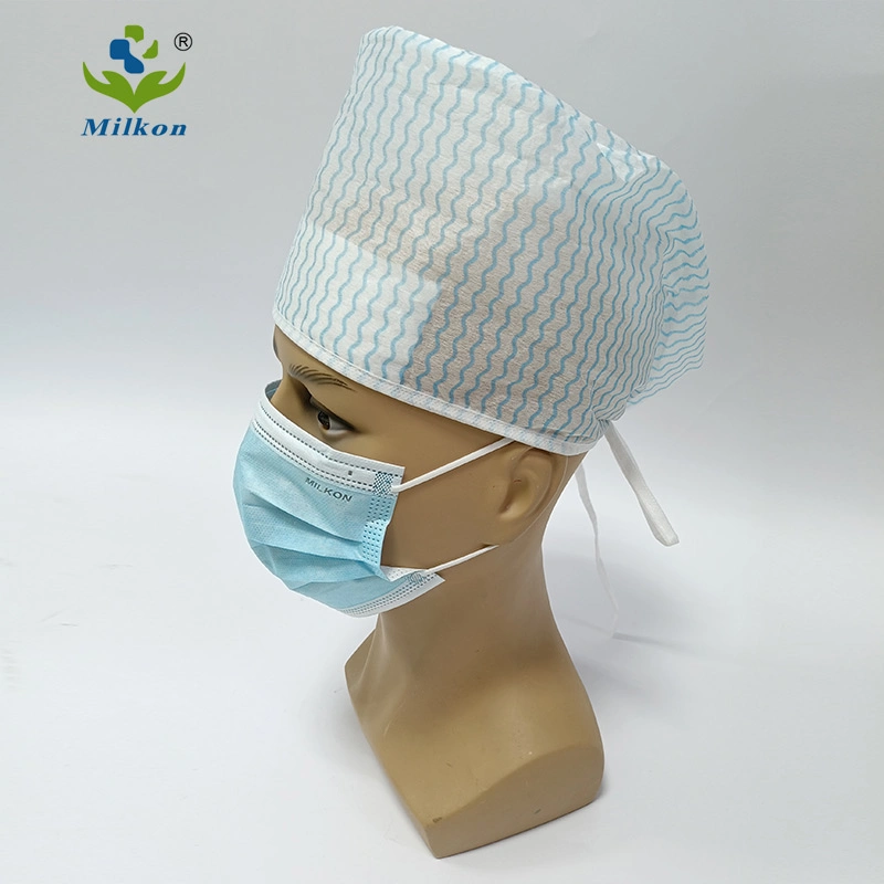 Disposable Surgical Bouffant Hats/Non-Woven Bouffant Doctor Cap Head Hair Cover with Tie for Hospital