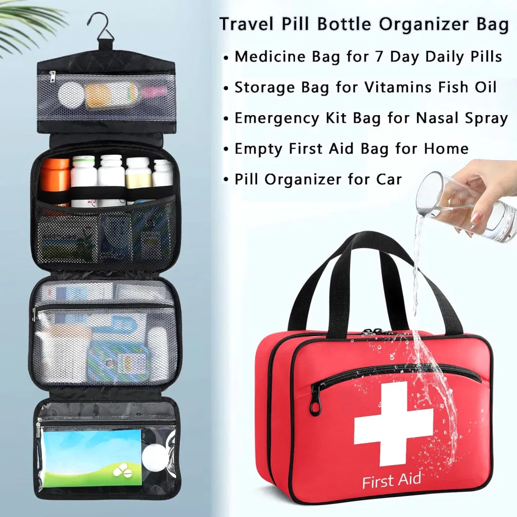 Custom Print Travel Pill Bottle Box Medicine Medication Medical First Aid Tool Storage Organizer Packaging Cloth Pouch Bag Case