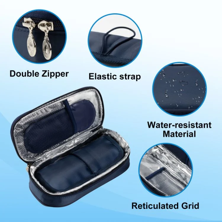 Sinocareinsulin Travel Cooler Bag with Ice Packs Insulated Diabetic Organizer Medicine Case
