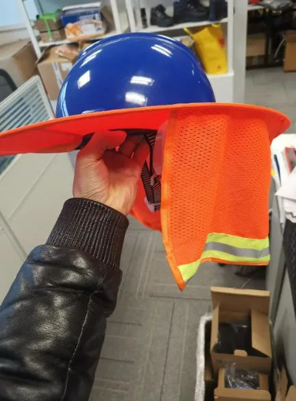 High Visible Yellow/Orange Helmet Full Brim Cover Hard Hat Full Brim Cover Neck Cover