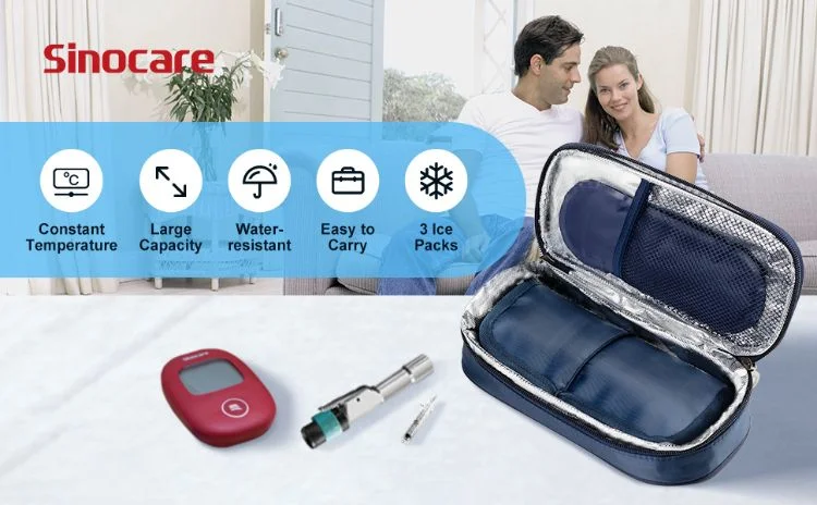 Sinocareinsulin Travel Cooler Bag with Ice Packs Insulated Diabetic Organizer Medicine Case
