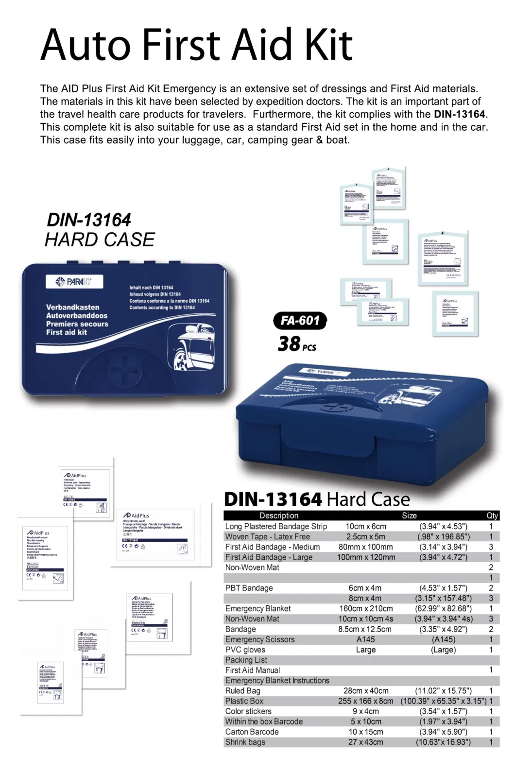 ISO Approved Travel First Aid Box Kit