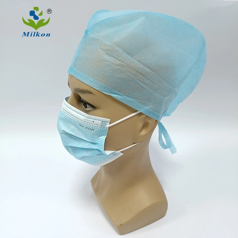 Disposable Surgical Bouffant Hats/Non-Woven Bouffant Doctor Cap Head Hair Cover with Tie for Hospital