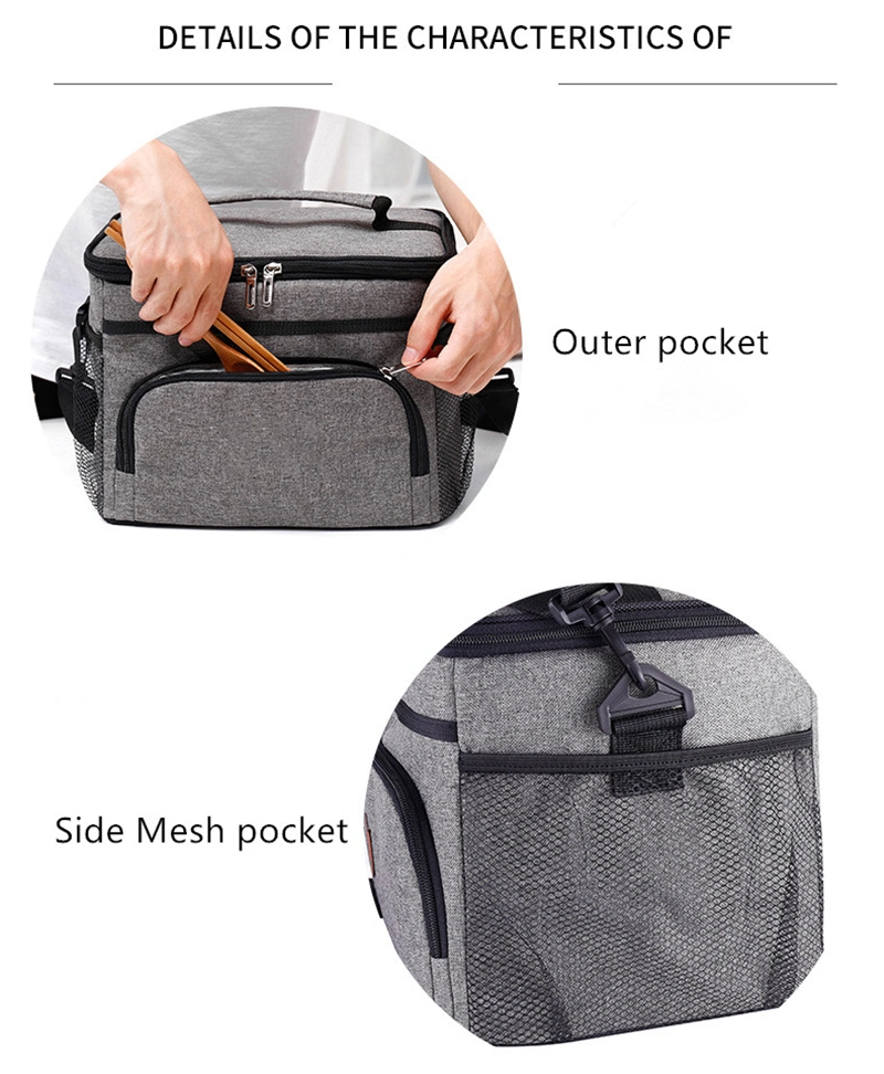 Multi-Compartment Large Insulated Lunch Bag Food Delivery Thermal Cooler Bag