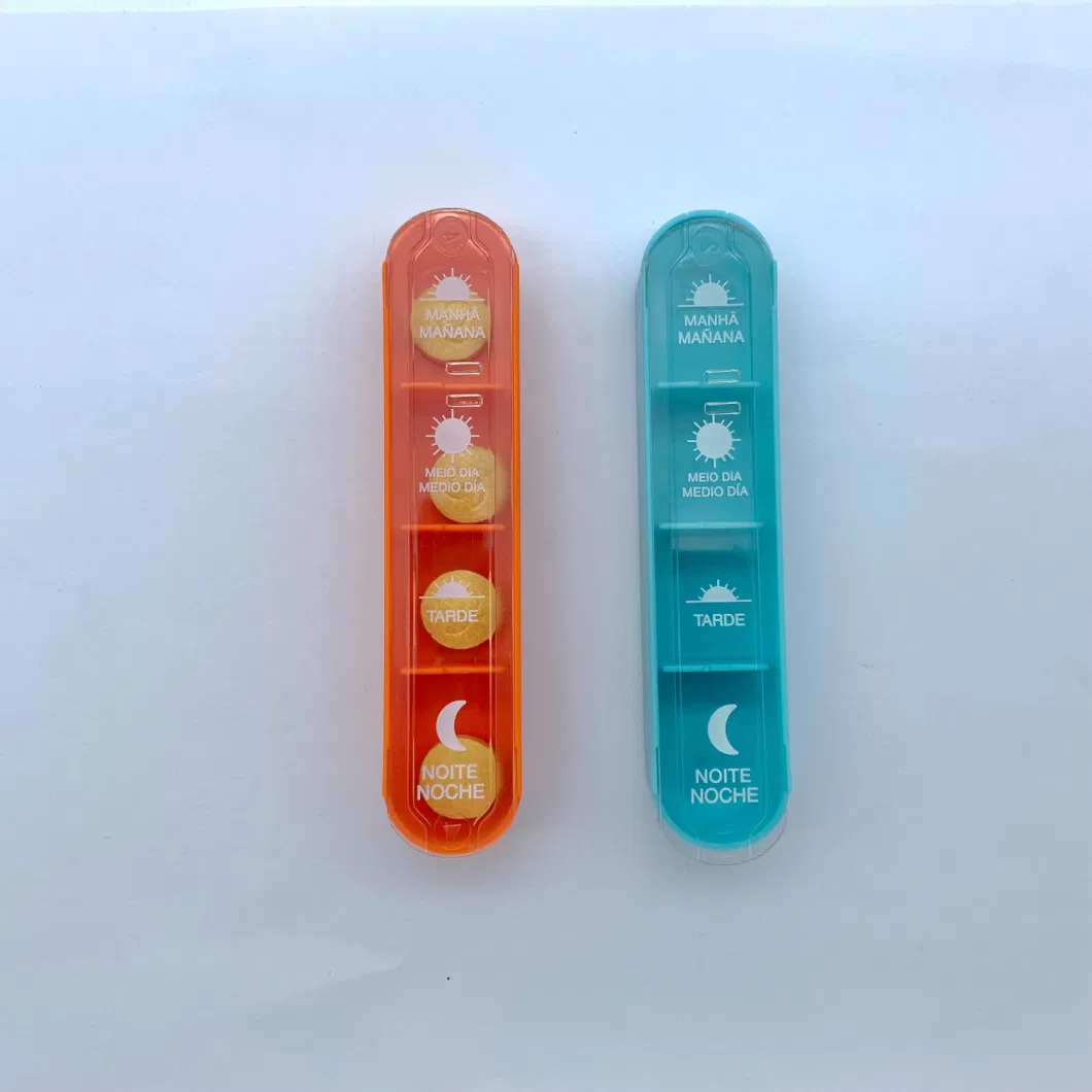 Premium Aesthetic 7 Days Weekly Medication Organizer with Colorful Small Slide Pill Case Custom Metal Logo Available.