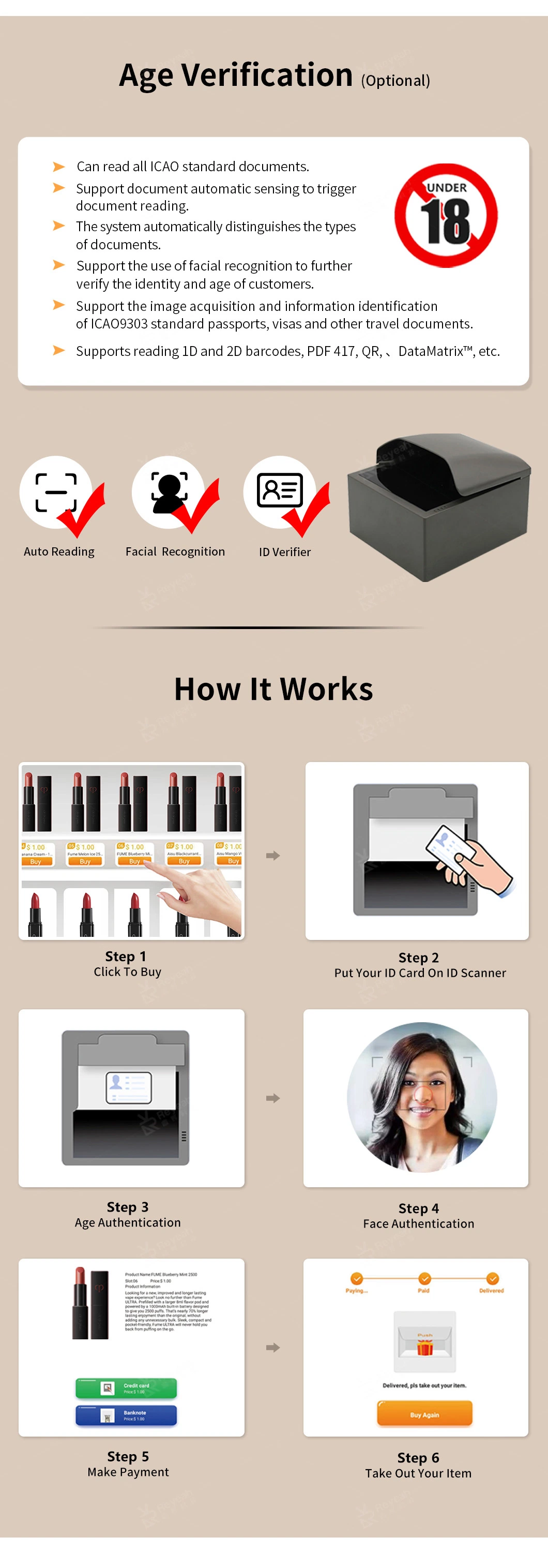 Factory OEM WiFi 24 Hours Vape Vending Machine for Makeup and Snacks