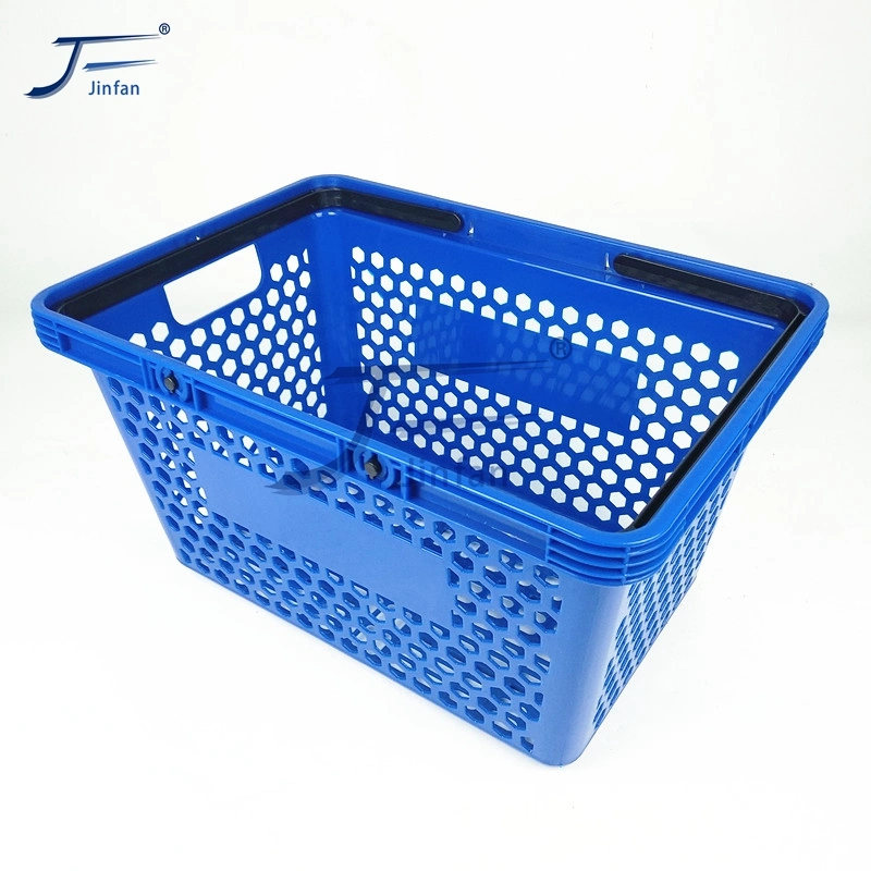 Retail Shop Supermarket Honeycomb Holes Plastic Shopping Hand Basket Customized by Direct Factory