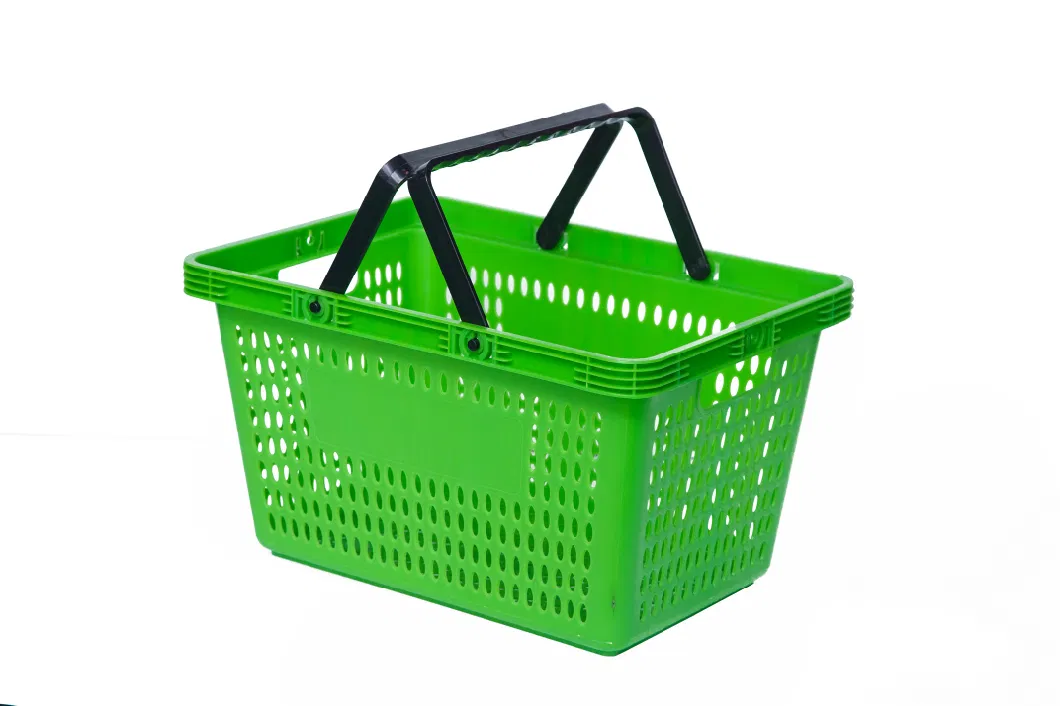 New Design Supermarket Shopping Basket Double Handle Small Hole Hand