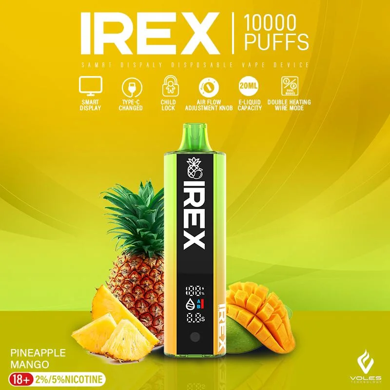 Bestseller Irex 10000 Puffs Disposable Vape Pen Fruit Flavor Disposable Vape Vaporizer 10K Vape Manufacturers Vaping Shop Electronic Cigarette