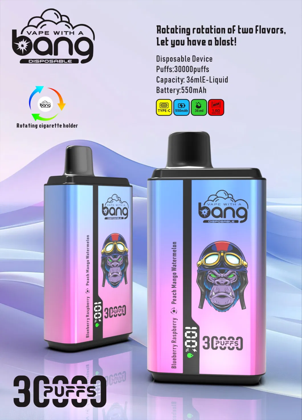 Bang 30000 Puff Double Flavors Smoke Shop Near Me Original Factory Bar Geek Ultra Pulse Disposable Vapes Plus 30K Puffs Filled OEM ODM Available Vape