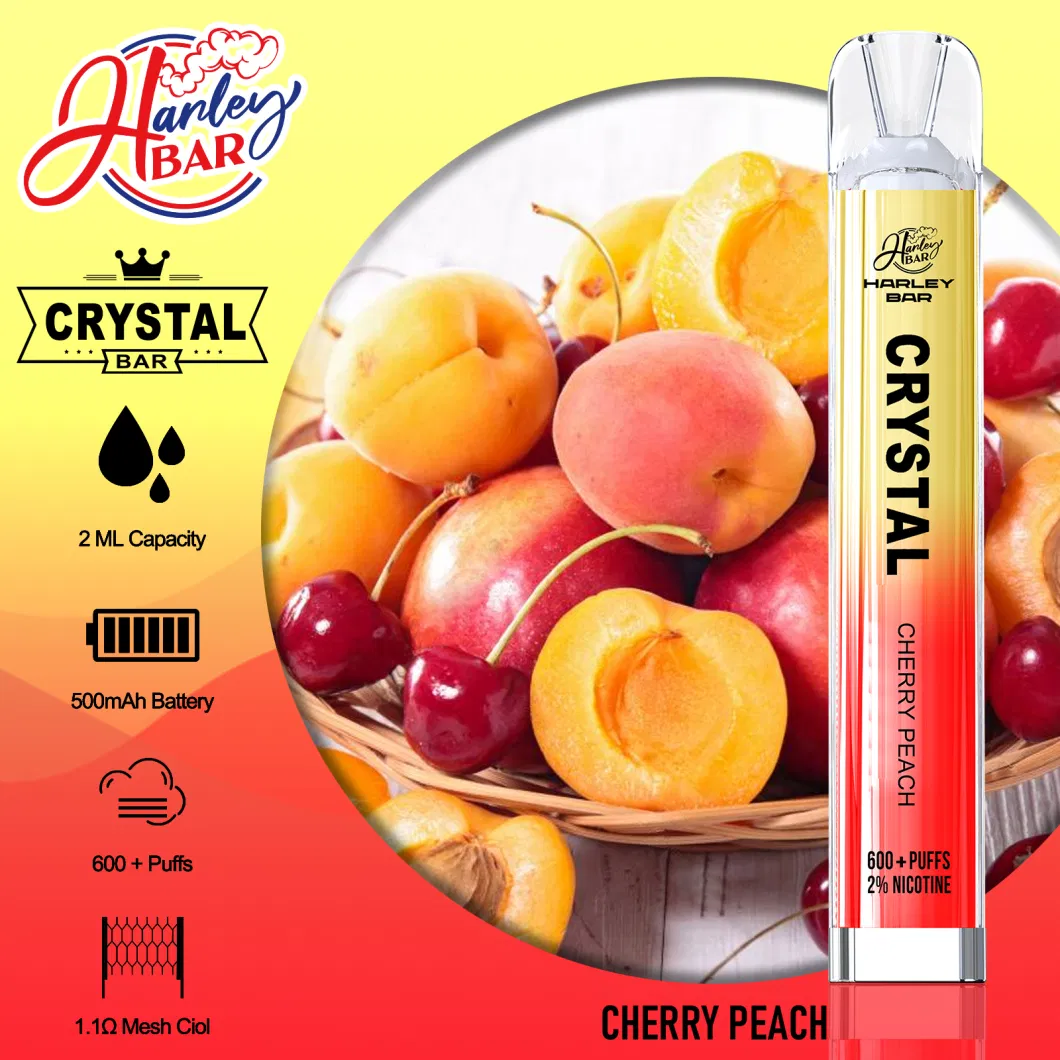 Shenzhen Vape Distributor Stock Harleybar Crystal 600 Puff Disposable Elf Pod Bar