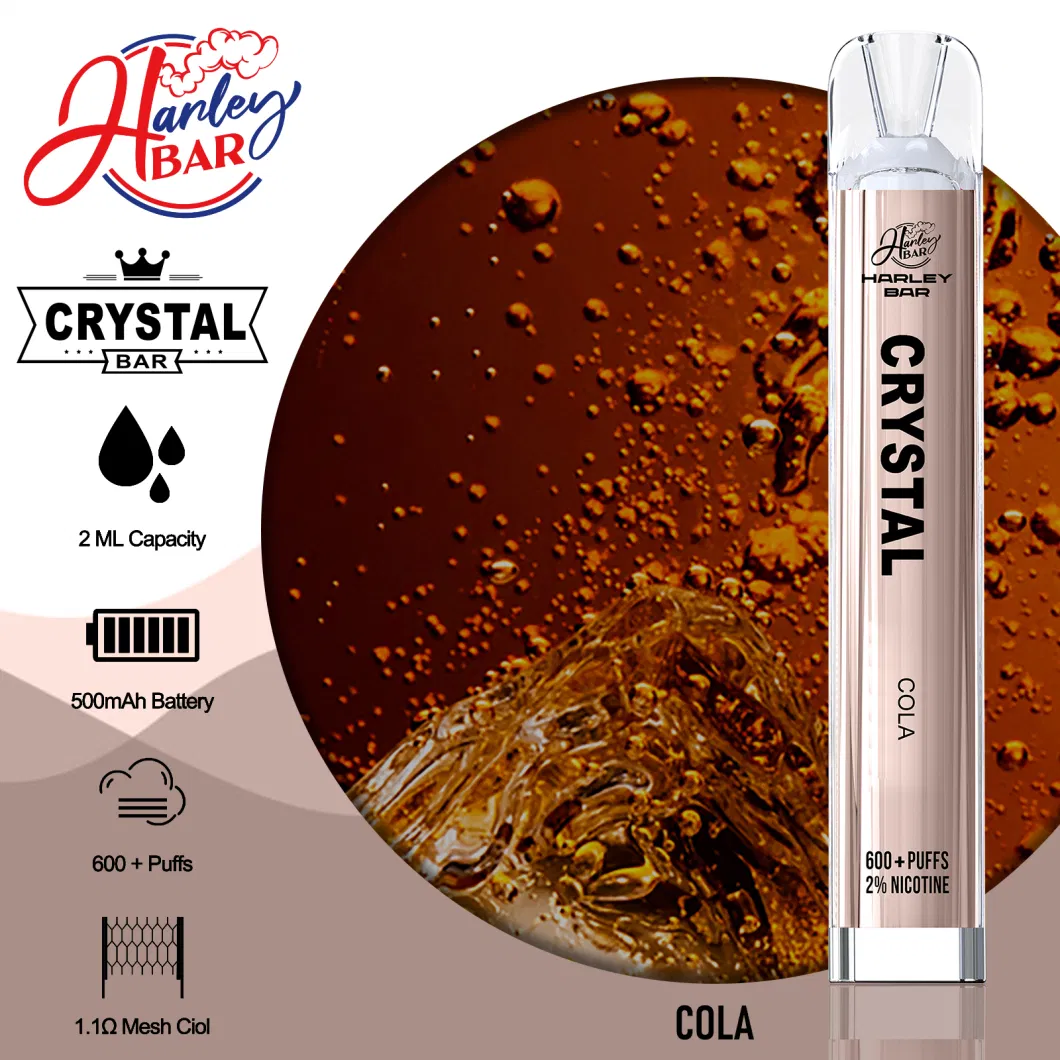 Shenzhen Vape Distributor Stock Harleybar Crystal 600 Puff Disposable Elf Pod Bar