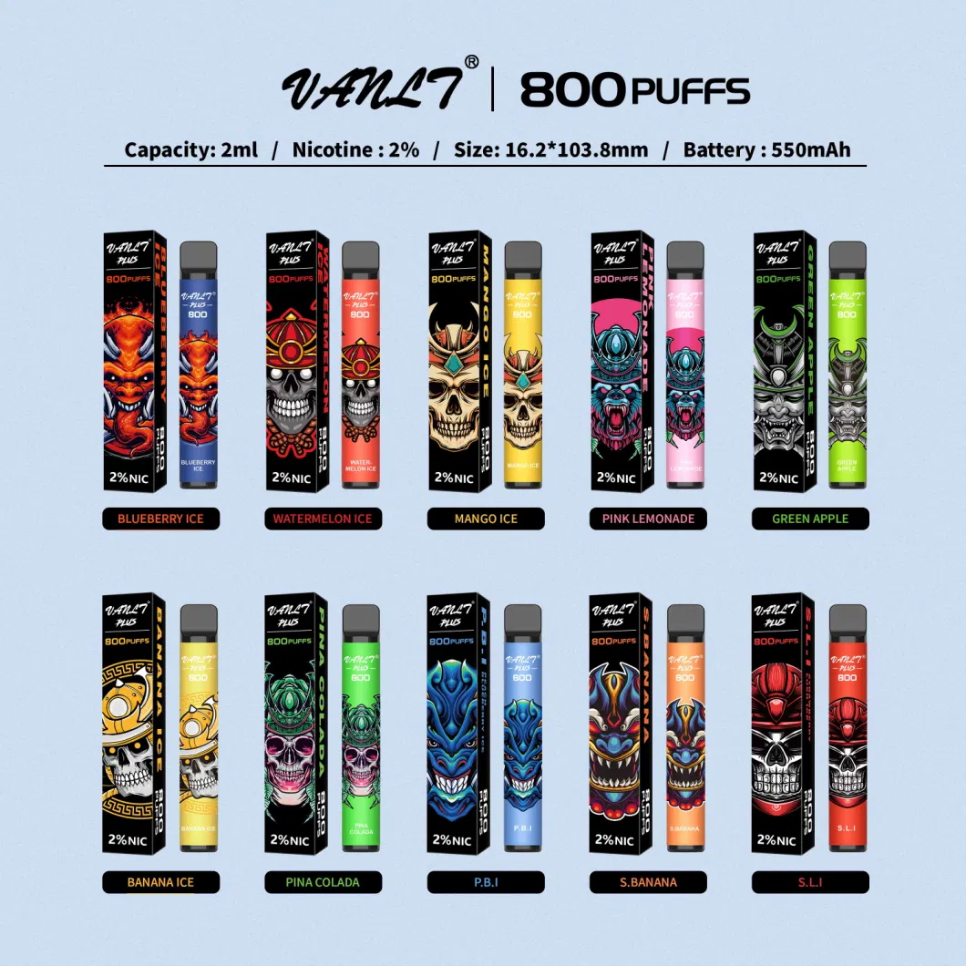 Vanlt Plus Lux 800 Puff 2% Nicotine 550mAh Battery No Hookah Tobacco Disposable Vape