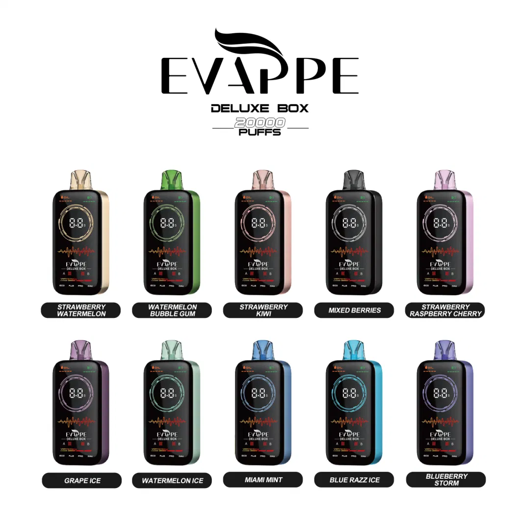 Evappe Deluxe Box 20000 Puffs 10 Flavors Factory Wholesale 20K Tastefog Mega 12000 Puffs Disposable Electronic Cigarette Wholesale I Vape