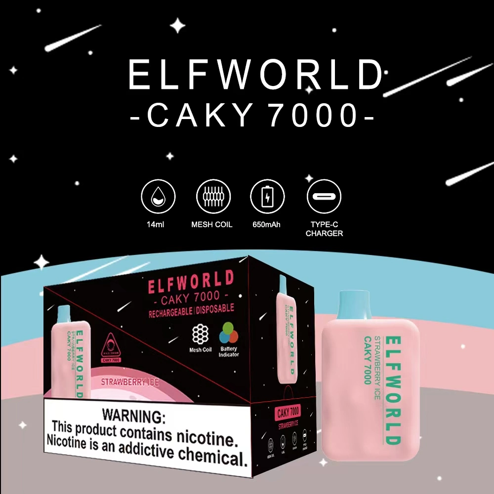 OS5000 Rechargeable Disposable Vape by Elfworld Caky 7000 7500 8000 5500 6000puff Vaper Electronic Cigarette Without Nicotine 7000 Aroma King Vaporesso Vape Kit