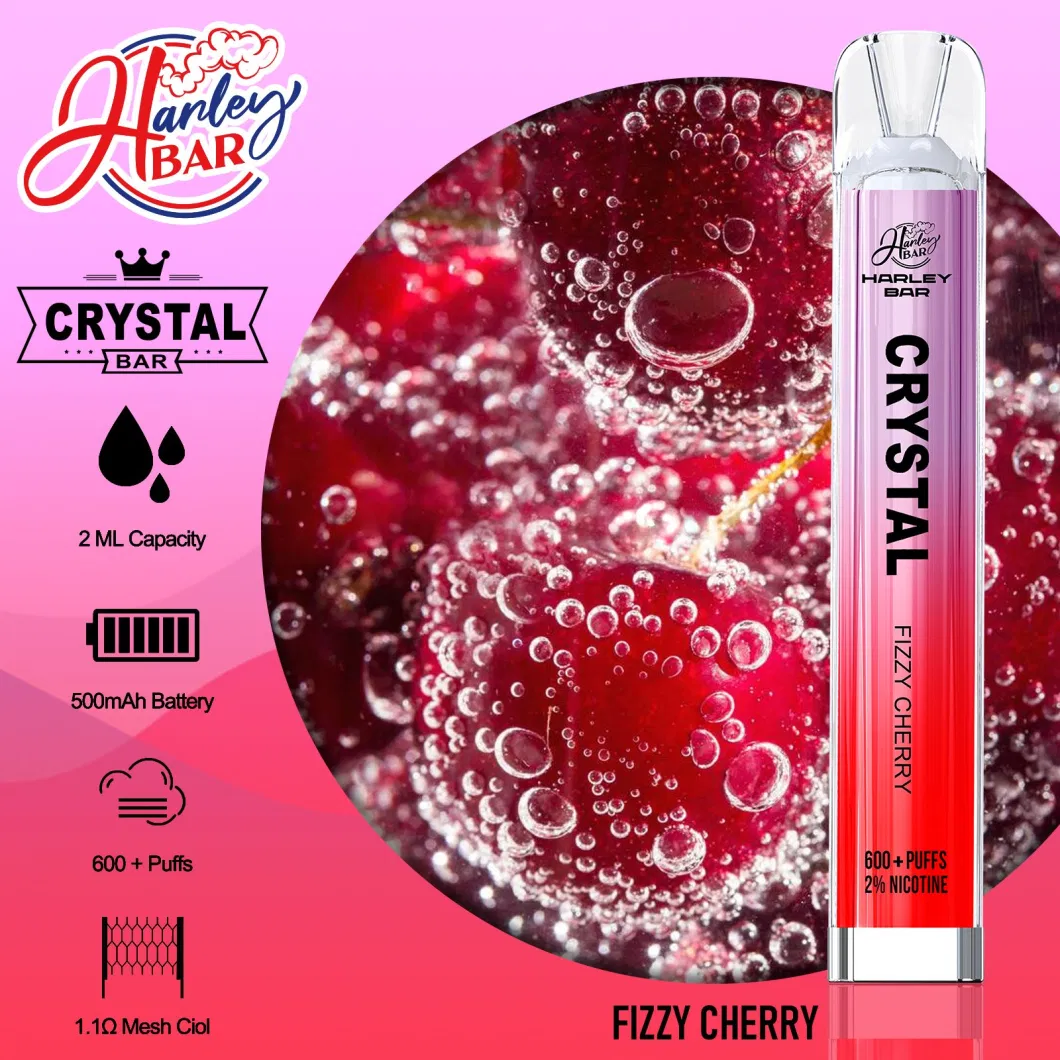 Shenzhen Vape Distributor Stock Harleybar Crystal 600 Puff Disposable Elf Pod Bar