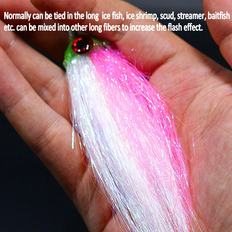 6.5cm Ice Dub Long Fly Tying Dubbing Materials Synthetic Sparkle Fibers for Nymph Salmon Baitfish Streamer