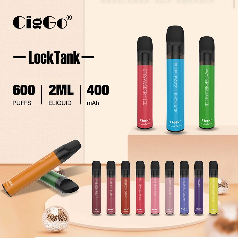 600 Puffs Disposable Vape Pen 2.0ml 2% Nicotine 18 Flavors Pen-Style Electronic Cigarette Without Storage Cotton