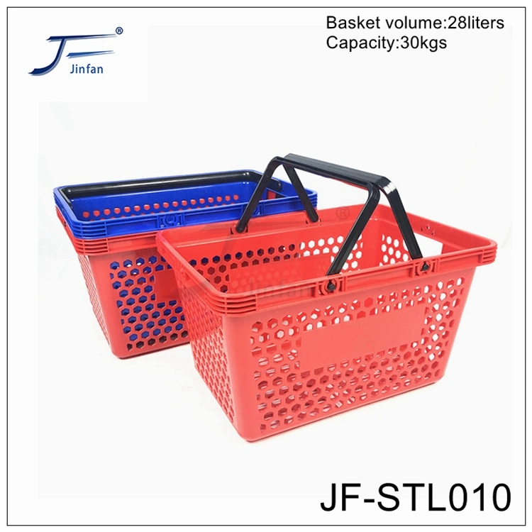 Retail Shop Supermarket Honeycomb Holes Plastic Shopping Hand Basket Customized by Direct Factory