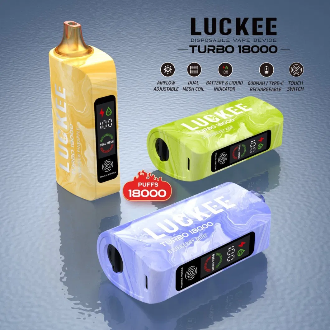 Luckee Turbo 18000 Puff EU Warehouse Spain USA Best Vape Boou PRO Vapsolo 7000/10000/12000/15000 Razz Bar Muss 700 Vapers Shisha Disposable Vape Wholesale