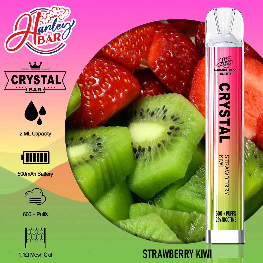 Shenzhen Vape Distributor Stock Harleybar Crystal 600 Puff Disposable Elf Pod Bar