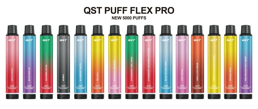 Qst Puff Flex 5000 Vape Disposable Vape or Disposable Electronic Cigarettewape Pen Puff Hookah Vape 12ml Ejuice 2% Nicotine Vs Elf OS Vape Bar 5000 Puff E-Cig