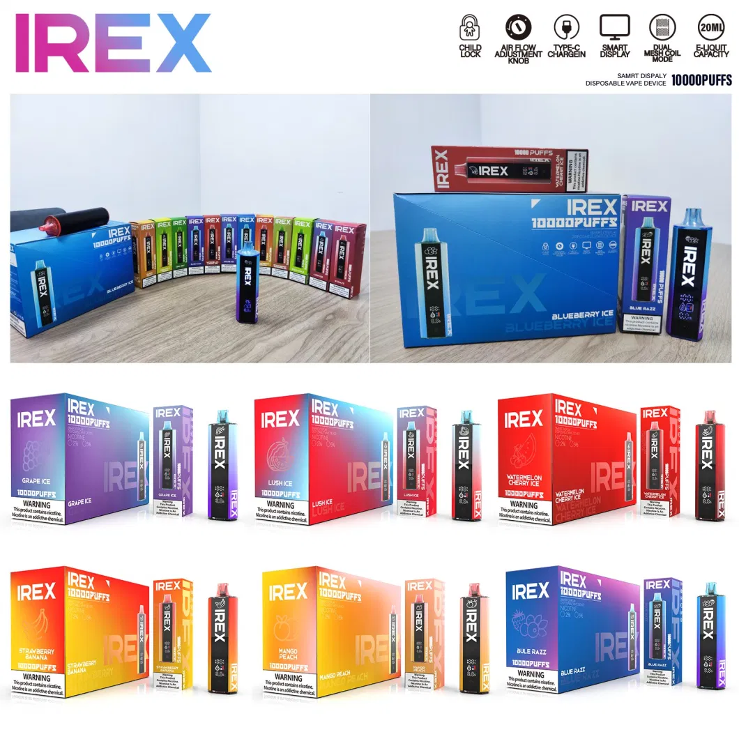 Bestseller Irex 10000 Puffs Disposable Vape Pen Fruit Flavor Disposable Vape Vaporizer 10K Vape Manufacturers Vaping Shop Electronic Cigarette