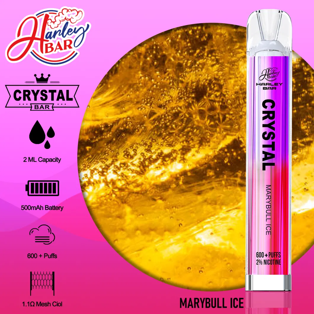 Shenzhen Vape Distributor Stock Harleybar Crystal 600 Puff Disposable Elf Pod Bar