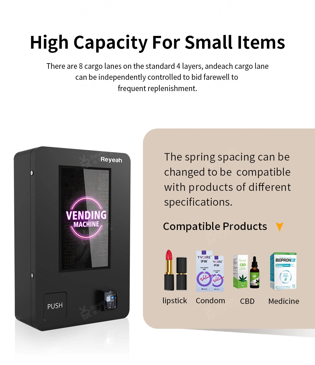 Mini Small Wall Mounted Touch Screen Electronic Cigarettes Vape Vending Machine