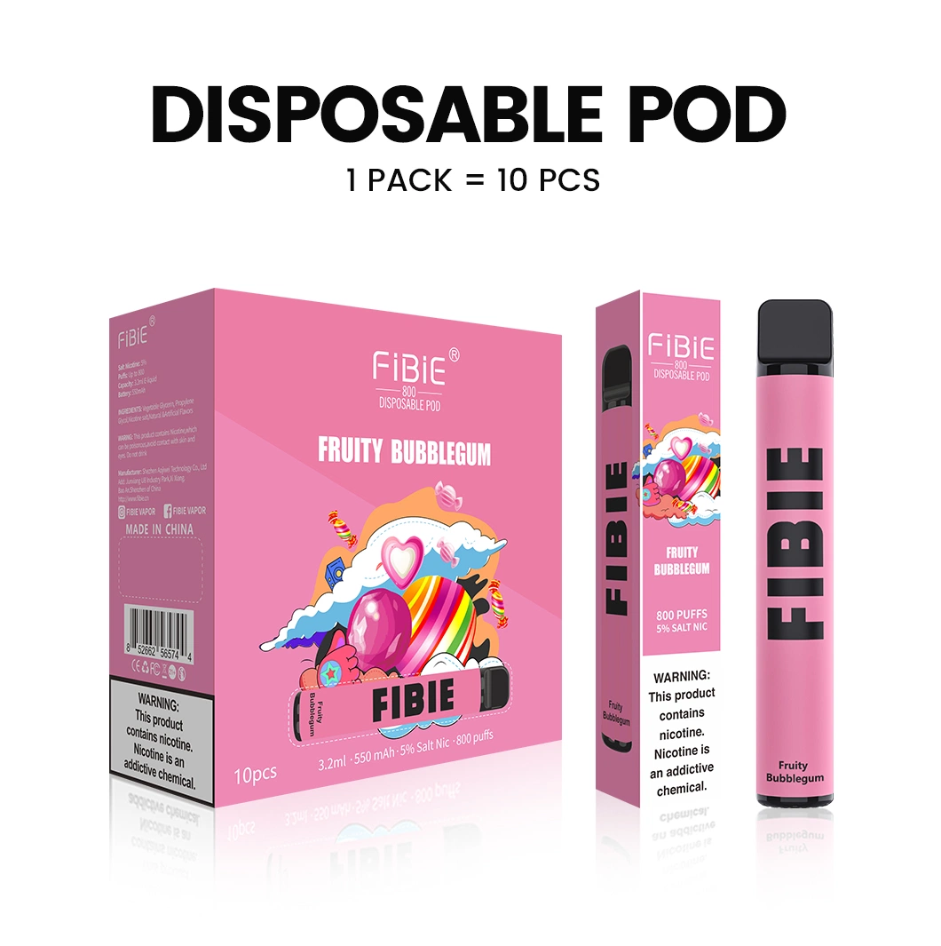 2022 Best Quality Most Popular Fibie 800puff 3ml Pod Amazon Ebay Vape