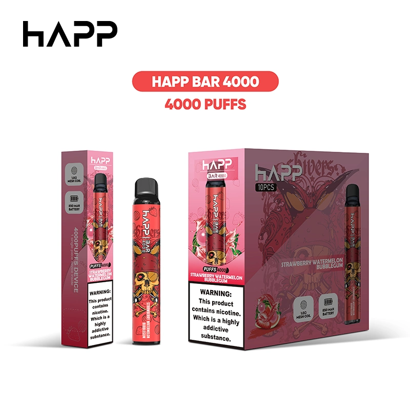 UK Best Selling Electronic Cigarette 4000 Puffs Empty Vape 2% Recharge Disposable E Cigarette