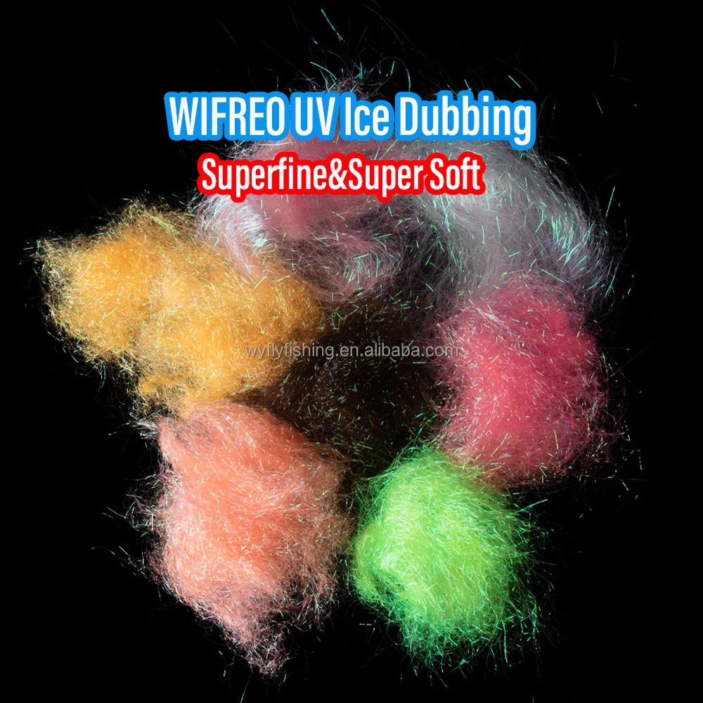 2g/Bag UV Ice Dubbing Super Soft Texture Add Sparkling Fibers Fine Mylar-Type Synthetic Fly Tying Material