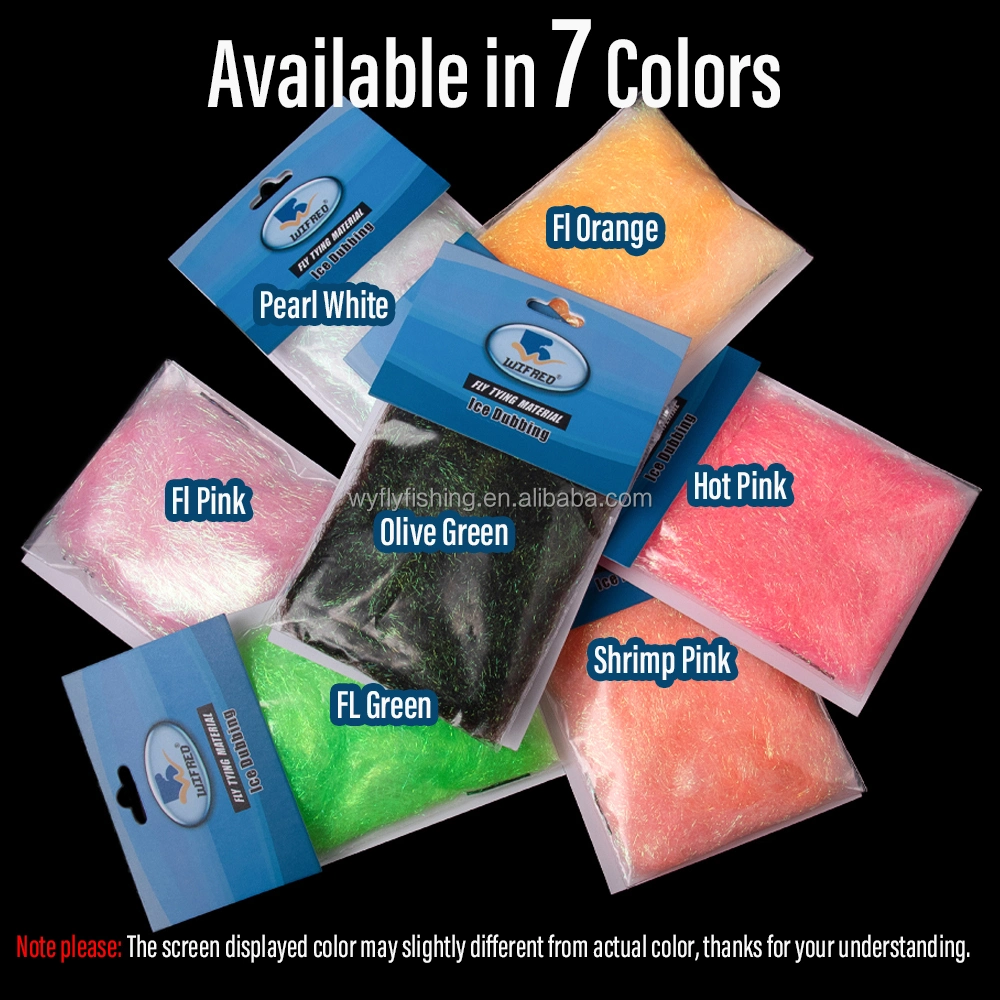 2g/Bag UV Ice Dubbing Super Soft Texture Add Sparkling Fibers Fine Mylar-Type Synthetic Fly Tying Material