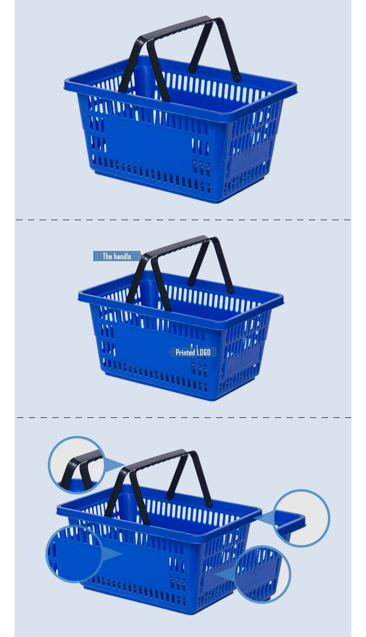 High Quality Supermarket Plastic Shopping Basket Single Handle