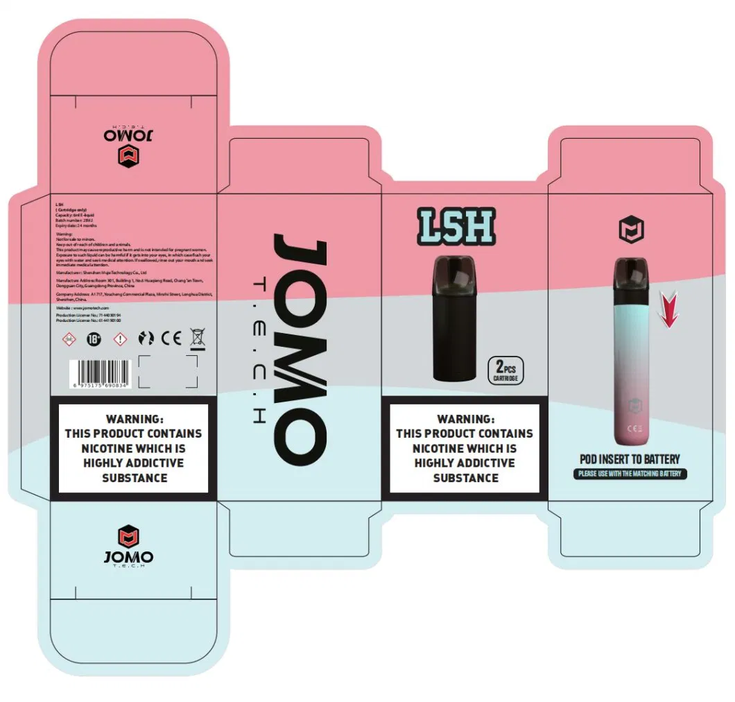 Jomotech L5h 3000 Puffs Disposable Vape Pod 6ml Refilled Pod Kit