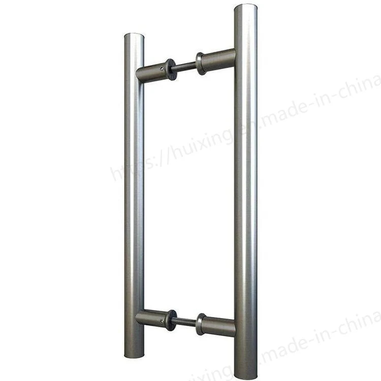 Stainless Steel H Shape Round Frameless Glass Door Hardware Ladder Mounting Pull Handle